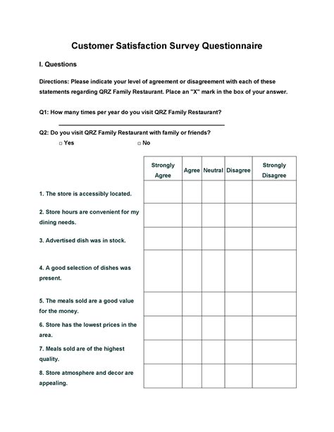 Survey Questionnaire .